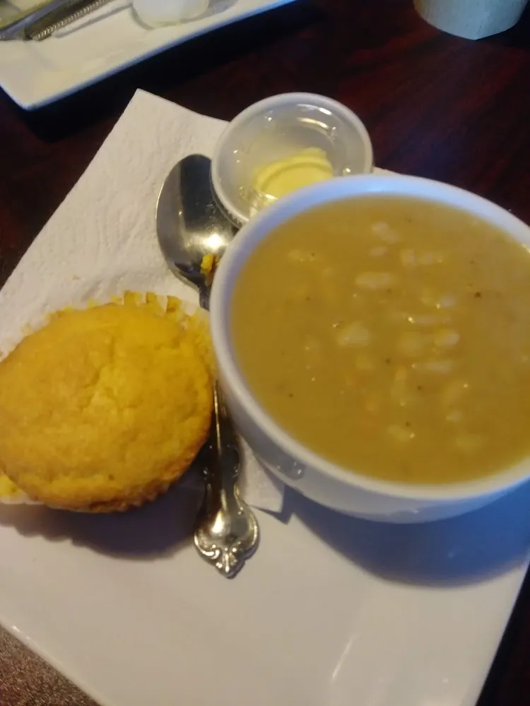 White Bean with Warm Cornbread Muffin
